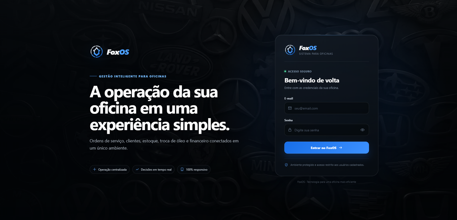 Sistema de gestão para oficinas FoxOS