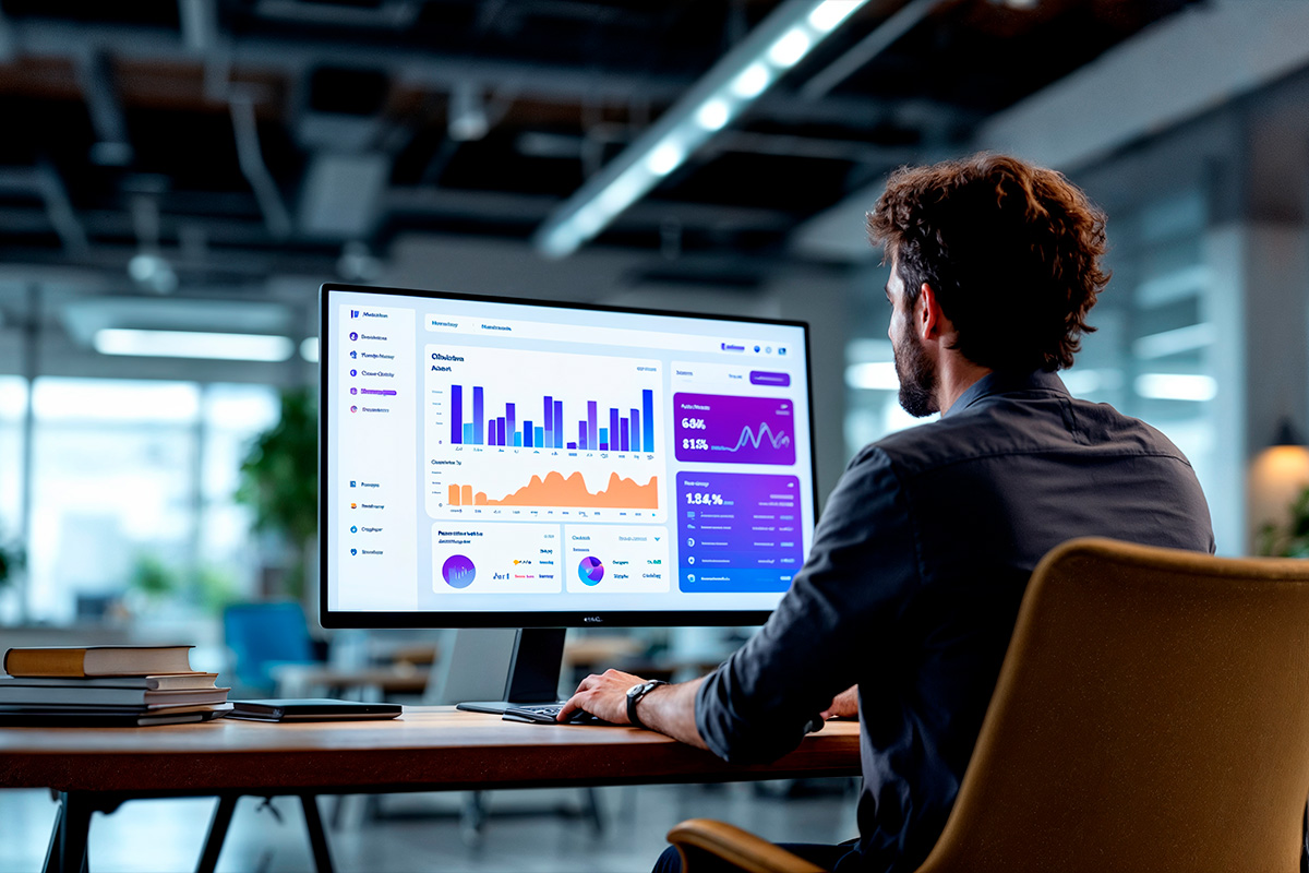 Dashboard com indicadores e métricas